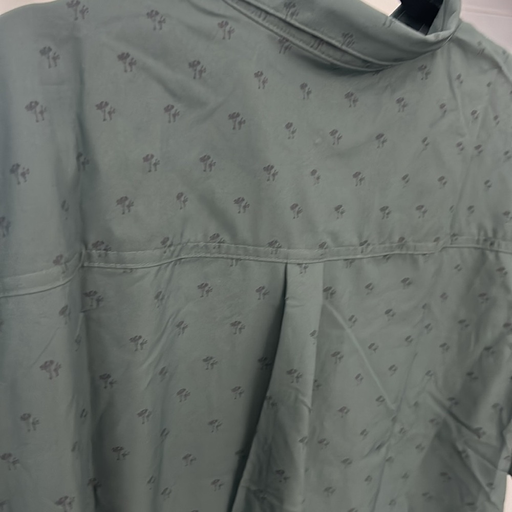 NEW XL MENS SHORT SLEEVE VOYAGER GREEN BUTTON FRONT SHIRT DBL POCKET -VELCRO - Picture 10 of 14